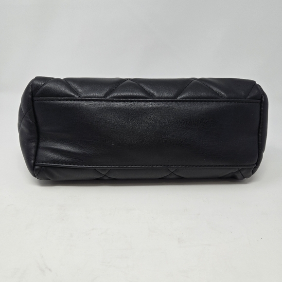 BADGLEY MISCHKA BLACK QUILTED TOP HANDLE PURSE NWOT BLACK WALLET FAUX LEATHER - Picture 13 of 16